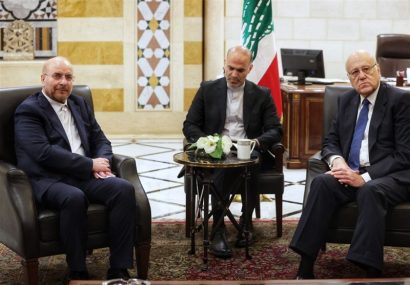 Qalibaf Meets Lebanese PM in Beirut, Visits Israeli-Destroyed Neighborhood