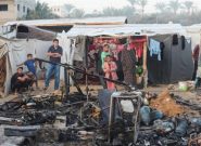 Charred Bodies Scattered After Israeli Airstrike Sparks Fire at Gaza Displacement Camp