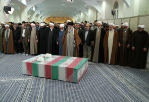 Ayatollah Khamenei leads prayers for two slain senior judges